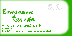 benjamin kariko business card