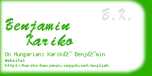 benjamin kariko business card